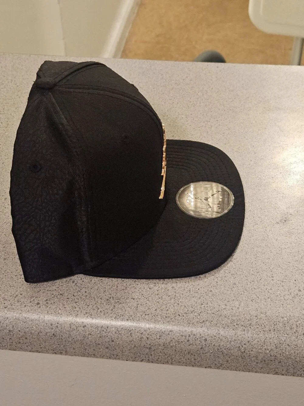 Air Jordan Hat Men Black Cement Elephant Gold Metal Jumpman Snap Back Cap